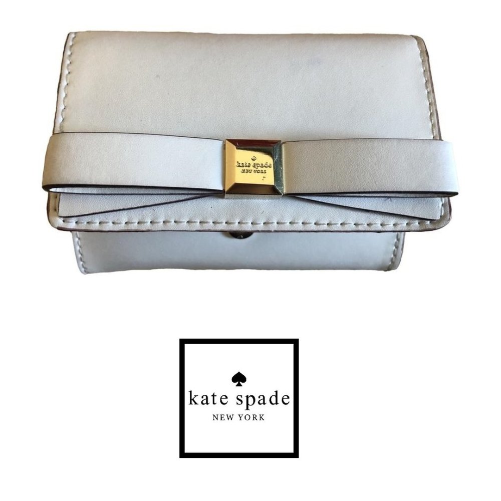 Kate Spade Leather Compact Bow Adornment Wallet